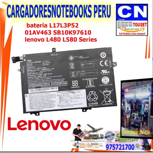 bateria lenovo L17L3P52 01AV463 SB10K97610 L480 L580