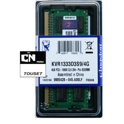 RAM MEMORIA SODIMM DDR3 4GB 1333 BUSS KINGSTON LAPTOP