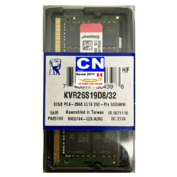 RAM MEMORIA SODIMM DDR4 32GB 2666 BUSS KINGSTON LAPTOP