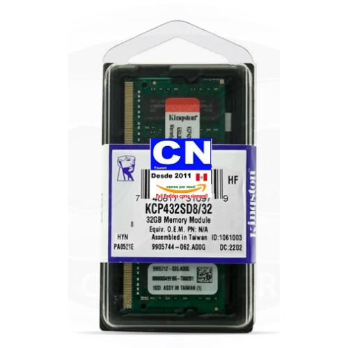 RAM MEMORIA SODIMM DDR4 32GB 3200 BUSS KINGSTON LAPTOP