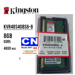 RAM MEMORIA SODIMM DDR5 8GB 4800 BUSS KINGSTON LAPTOP