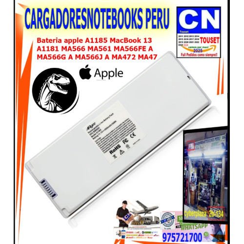 bateria apple laptop a1185 a1181 macbook 13 3