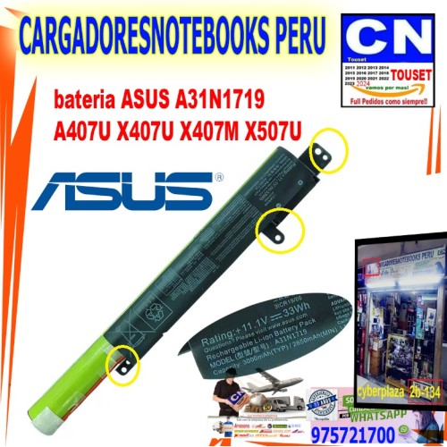 bateria ASUS A31N1719  A407U X407U X407M X507U