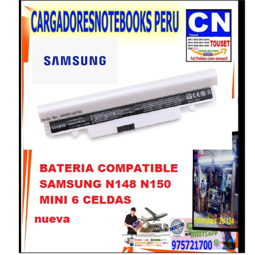 BATERIA COMPATIBLE SAMSUNG N148 N150 MINI 6 CELDAS