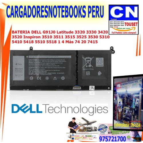 BATERIA DELL G91J0 Latitude 3320 3330 3420  3520 Inspiron 3510