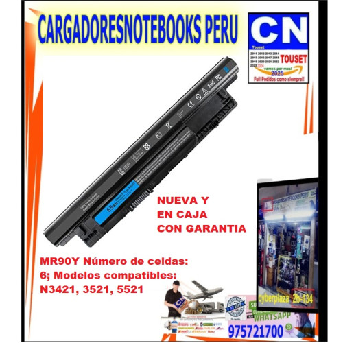BATERIA PARA DELL MR90Y 65Wh 11.1V 14.8V 6 CELDAS 14 15 17 N3421 3521 5521 EXT BATERIA PARA DELL MR90Y 65Wh 11.1V 14.8V 6 CELDAS 14 15 17 N3421 3521 5521 EXT