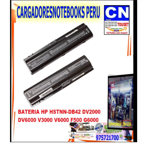 BATERIA HP HSTNN-DB42 DV2000  DV6000 V3000 V6000 F500 G6000