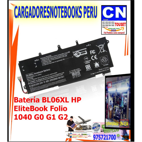 BATERIA HP HSTNN-DB5D BL06XL 42Wh 11.1V 6 CELDAS 1040 G0 G1 G2 INT BATERIA HP HSTNN-DB5D BL06XL 42Wh 11.1V 6 CELDAS 1040 G0 G1 G2 INT