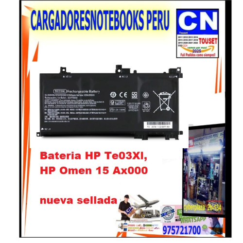 BATERIA HP HSTNN-UB7A TE03XL 15-AX000 15-BC 15-BC