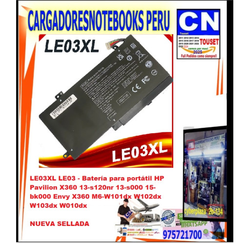 BATERIA HP HSTNN-PB6M LE03XL X360 15-W000 13-S000 INT