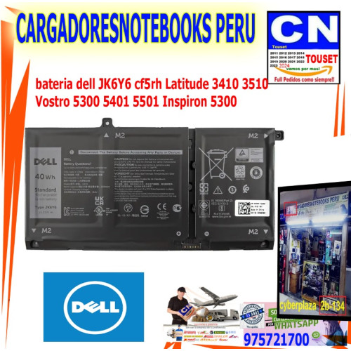 BATERIA JK6Y6 PARA DELL LATITUDE 3410 3510 Vostro 5300