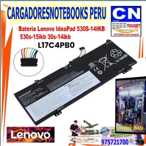 Bateria Lenovo 530S-14IKB  530s-15ikb 30s-14ikb L17C4PB0