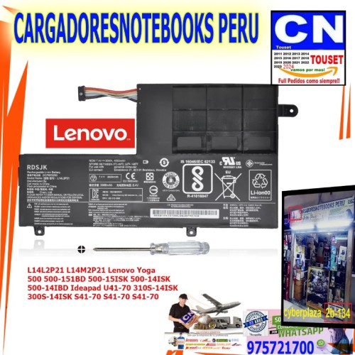 bateria lenovo L14L2P21 L14M2P21 Yoga 500 500-151BD 500-15ISK 310S-14ISK 300S-14ISK S41-70 S41-70