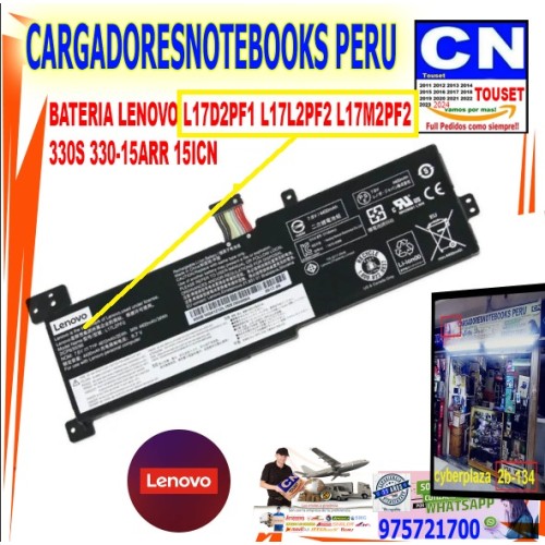 BATERIA LENOVO l17l2pf0  L17D2PF1 L17L2PF2 L17M2PF2 330S 330-15ARR 15ICN