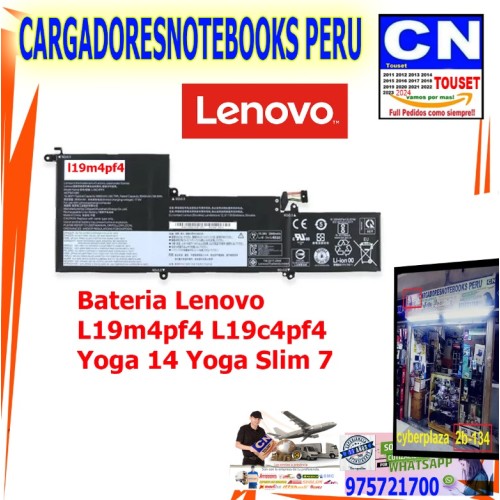 Bateria Lenovo L19m4pf4 L19c4pf4  Yoga 14 Yoga Slim 7