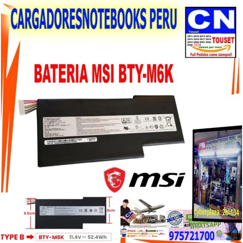 BATERIA MSI BTY-M6K