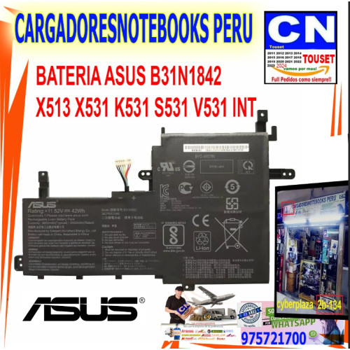 BATERIA PARA ASUS B31N1842  X513 X531 K531 S531 V531 INT