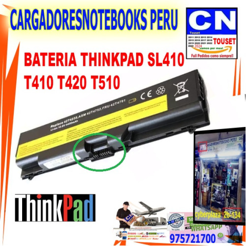 BATERIA COMPATIBLE PARA LAPTOP LENOVO SL410, T410, T420, T510