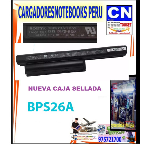 BATERIA PARA LAPTOP SONY BPS 26 VGP-BPS26A