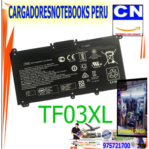 BATERÍA TF03XL PARA LAPTOP HP Pavilion 17 15 14 17AR 15CC 15CK