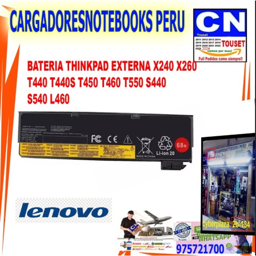 BATERIA THINKPAD EXTERNA X240 X260  T440 T440S T450 T460 T550 S440  S540 L460