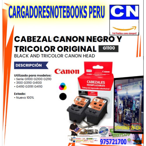 CABEZAL CANON NEGRO Y TRICOLOR ORIGINAL g1100