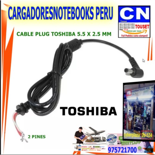 CABLE PLUG TOSHIBA 5.5 X 2.5 MM