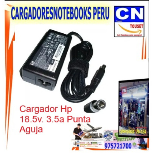 Cargador HP 18.5V 3.5A 65W Punta Aguja 7.4mm x 5.0mm