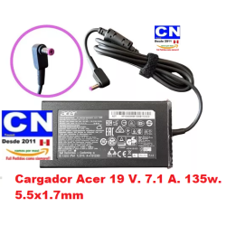 Cargador Acer 19 V. 7.1 A. 135w. 5.5x1.7mm