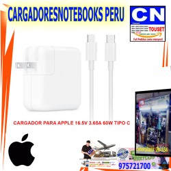 CARGADOR PARA APPLE 16.5V 3.65A 60W TIPO C