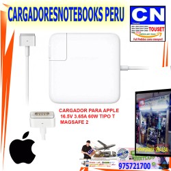 CARGADOR PARA APPLE 16.5V 3.65A 60W TIPO T MAGSAFE 2