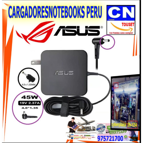 cargador asus 19v 2.37a punta fino 45w generico