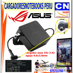 cargador asus 19v 3.42a 65w punta aguja 4.5m x  3.0m original