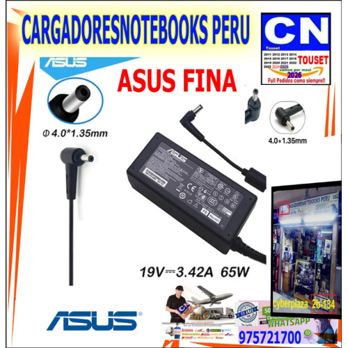 Cargador para Asus 19v 3.42A Punta  fina 4.0 x 1.35mm