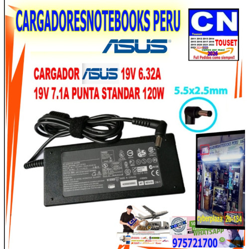 CARGADOR ASUS 19V 6.32A 19v 7.1a 120W PUNTA 5.5x2.5MM