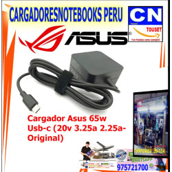 cargador asus 20v 3.25a 65w type c original