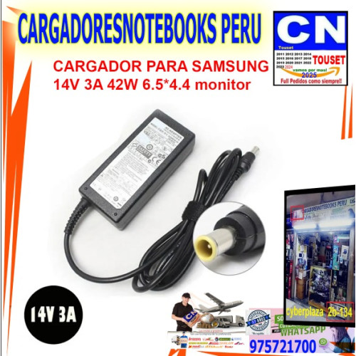 Cargador compatible para Monitor Samsung 14V – 3A 6.5×4.4mm