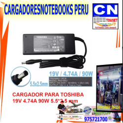 CARGADOR COMPATIBLE TOSHIBA 19V 4.74A 90W - 5.5×2.5 MM CARGADOR COMPATIBLE TOSHIBA 19V 4.74A 90W - 5.5×2.5 MM