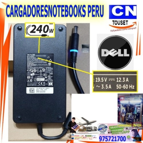 cargador dell 19.5v 12.3a 240w punta aguja slim origen