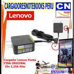 CARGADOR LENOVO 20V 2.25A 45W PUNTA FINA ORIGINAL
