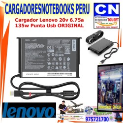 Cargador Lenovo 20v 6.75a  135w Punta Usb ORIGINAL