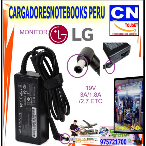 CARGADOR Lg 19v 3a 1.3a 1.8a 2a monitor