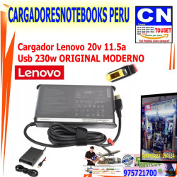 Cargador original Lenovo 20v 11.5a Pin Usb 230w Thinkpad Workstation