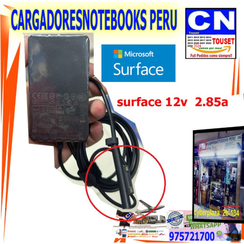 cargador surface 12v 2.85a