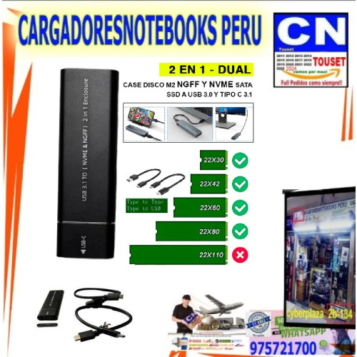 CASE USB-C Y USB3.0 a SSD M.2