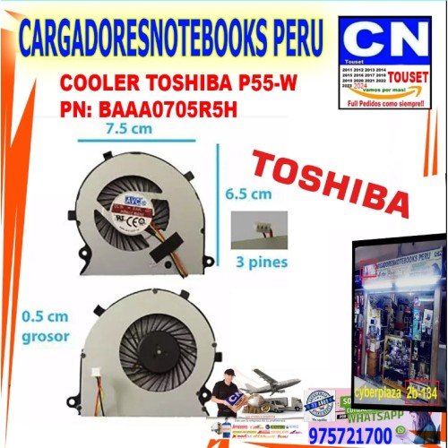 COOLER TOSHIBA P55-W  PN: BAAA0705R5H