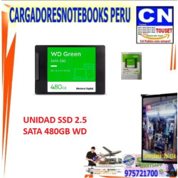 Unidad SSD Interno Western Digital Green 480GB SATA 2.5"