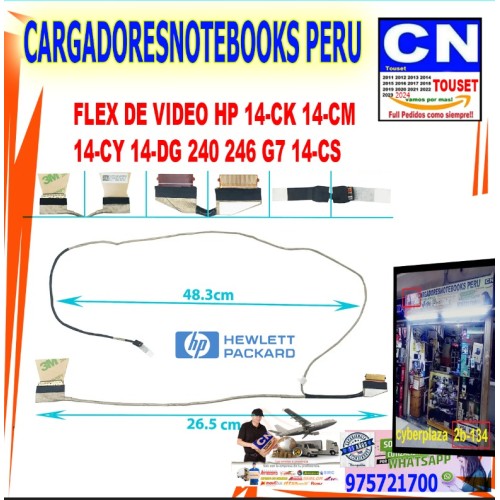 FLEX VIDEO HP 14-CK 14-CM  14-CF 14-DG 240 246 G7 14-CS