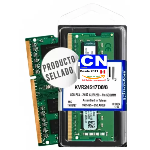 MEMORIA PARA LAPTOP SODIMM KINGSTON DDR4 8GB, FRECUENCIA 2400 MHZ MEMORIA PARA LAPTOP SODIMM KINGSTON DDR4 8GB, FRECUENCIA 2400 MHZ