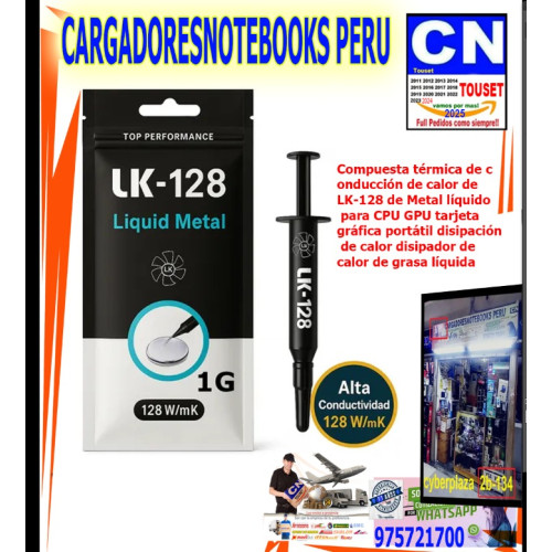 pasta termica LK-128 de Metal líquido  CPU GPU  1gr